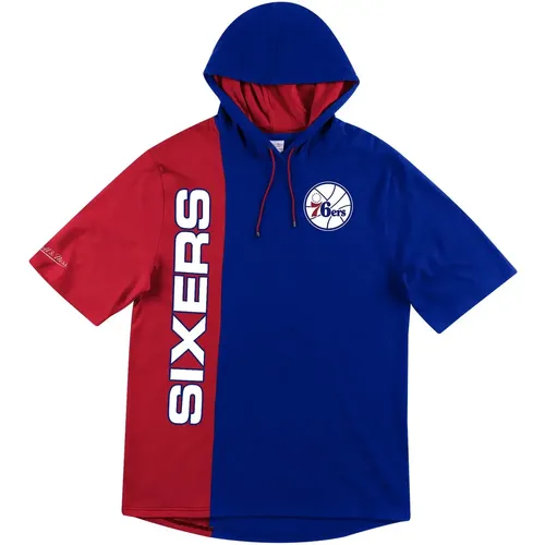 Kurzarm-Kapuzenpulli Philadelphia 76ers split - Mitchell & Ness - Modalova