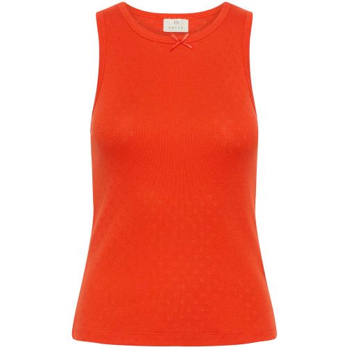 Questo top aderente presenta un col rotondo, una vestibilità senza maniche, una trama discreta e un piccolo fiocco al collo - MAG11414624 - Modalova