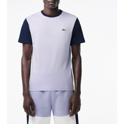 Colour Block Cotton T-Shirt in Jersey with Crew Neck - Lacoste - Modalova