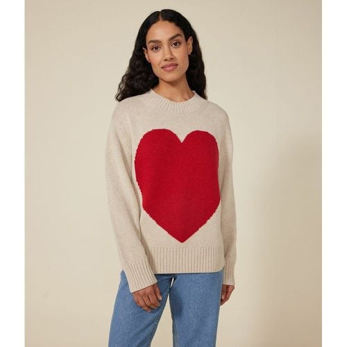 Heart Pattern Jumper in Wool Mix - PETIT BATEAU - Modalova