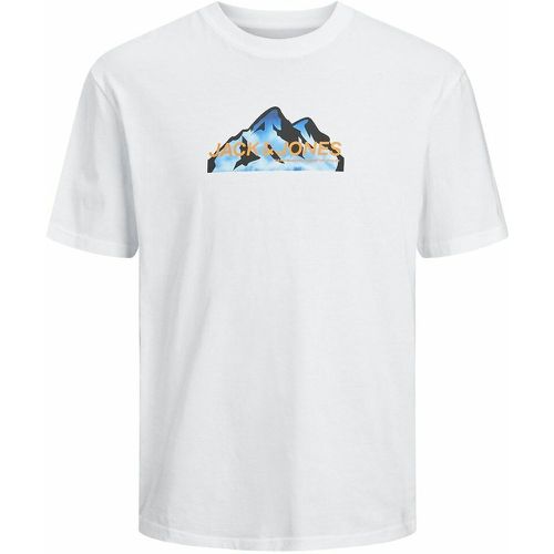 Mountain Print Cotton T-Shirt - jack & jones - Modalova