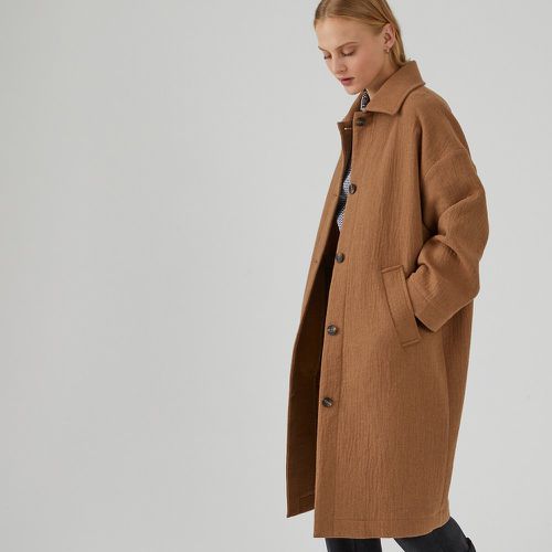 Cotton Blend Oversize Coat with Button Fastening - LA REDOUTE COLLECTIONS - Modalova