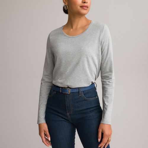 Cotton Blend T-Shirt with Crew Neck and Long Sleeves - Anne weyburn - Modalova