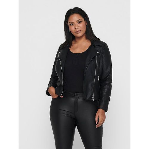 Faux Leather Short Jacket with Zip Fastening - ONLY CARMAKOMA - Modalova