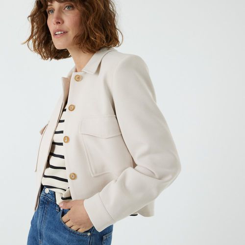 Recycled Cropped Oversize Jacket with Button Fastening - LA REDOUTE COLLECTIONS - Modalova