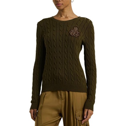 Montiva Cotton Jumper in Cable Knit with Crew Neck - Lauren Ralph Lauren - Modalova