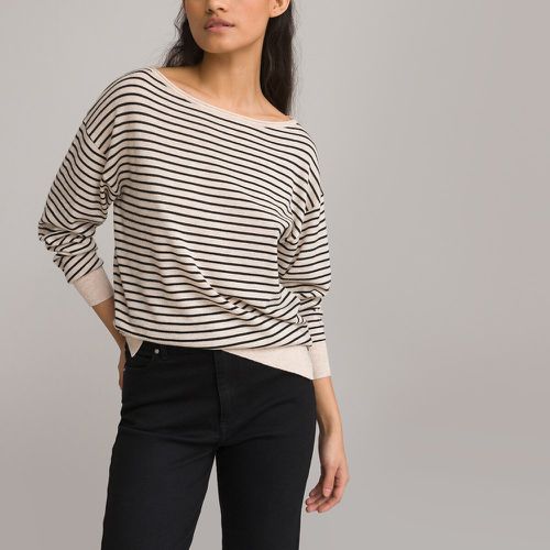 Striped Boat Neck Jumper - LA REDOUTE COLLECTIONS - Modalova