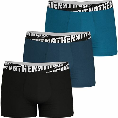 Pack of 3 Easy Sport Hipsters in Plain Cotton - Athena - Modalova