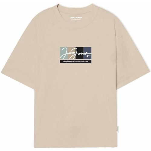 Cotton Logo Print T-Shirt with Crew Neck - jack & jones - Modalova