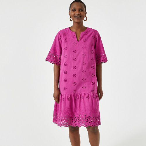 Cotton Broderie Anglaise Dress with Short Sleeves - Anne weyburn - Modalova