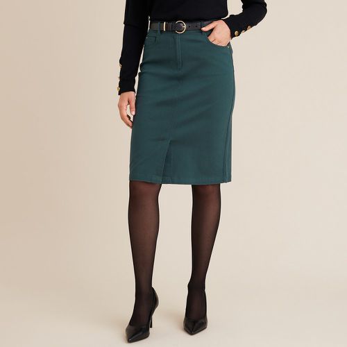 Straight Knee-Length Skirt in Stretch Cotton - Anne weyburn - Modalova