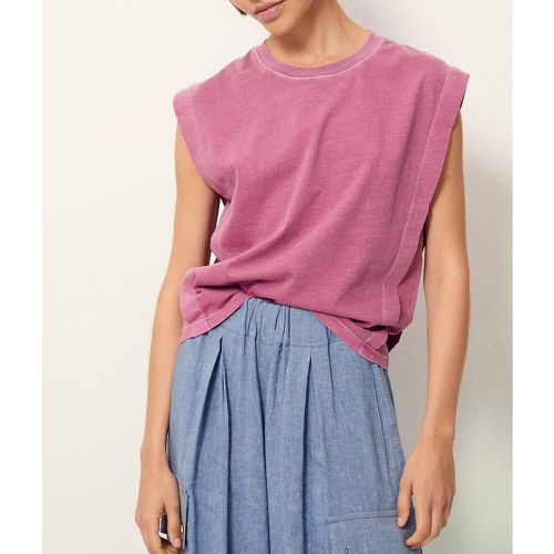 Orlando Cotton Sleeveless T-Shirt with Knife Edge Pleating - SESSUN - Modalova