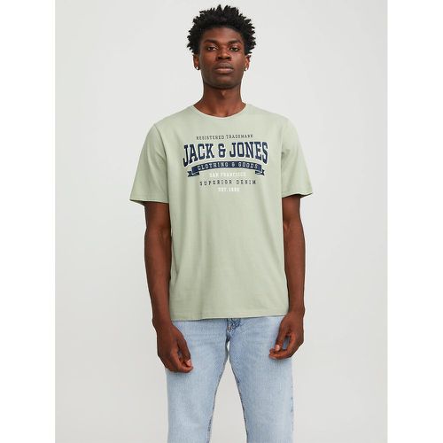 Logo Print T-Shirt in Organic Cotton with Crew Neck - jack & jones - Modalova