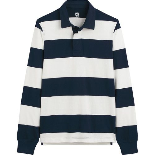 Striped Cotton Polo Shirt with Long Sleeves - LA REDOUTE COLLECTIONS - Modalova