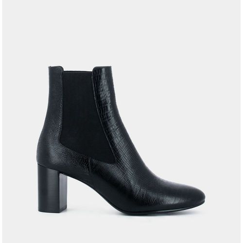 Duris Leather Chelsea Ankle Boots in Mock Croc with Block Heel - JONAK - Modalova