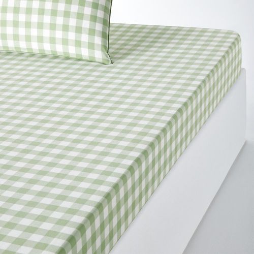 Veldi Gingham Check 100% Cotton Fitted Sheet - LA REDOUTE INTERIEURS - Modalova