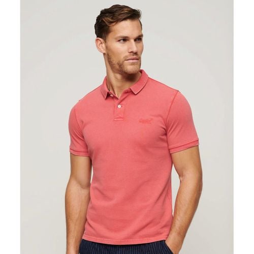 Embroidered Logo Polo Shirt in Cotton with Short Sleeves - Superdry - Modalova