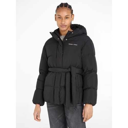 Short Hooded Padded Jacket with Tie-Waist - Tommy Jeans - Modalova