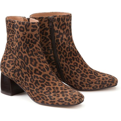 Signatures Heeled Ankle Boots in Leopard Print Leather - LA REDOUTE COLLECTIONS - Modalova