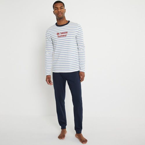 Cotton Pyjamas with Breton Striped Top - LA REDOUTE COLLECTIONS - Modalova