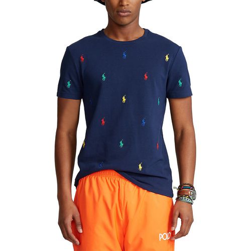 Pony Logo Print T-Shirt in Cotton with Crew Neck - Polo Ralph Lauren - Modalova