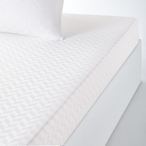 Chevron 30cm 100% Cotton Satin 300 Thread Count Fitted Sheet - LA REDOUTE INTERIEURS - Modalova