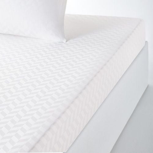 Scenario 30cm High 100% Cotton Satin Chevron 300 Thread Count Fitted Sheet - LA REDOUTE INTERIEURS - Modalova