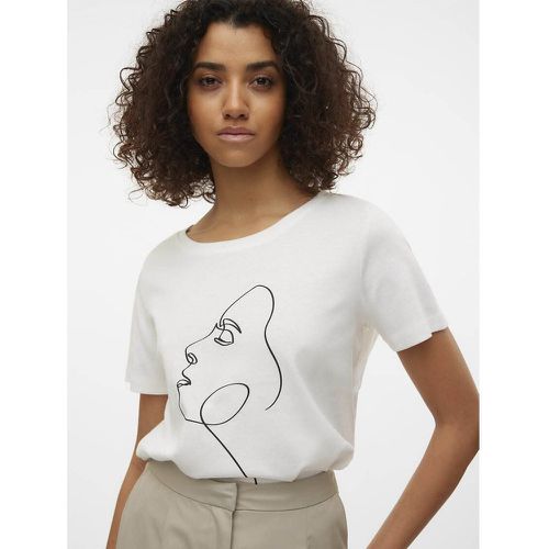 Printed Cotton T-Shirt with Crew Neck - Vero Moda - Modalova