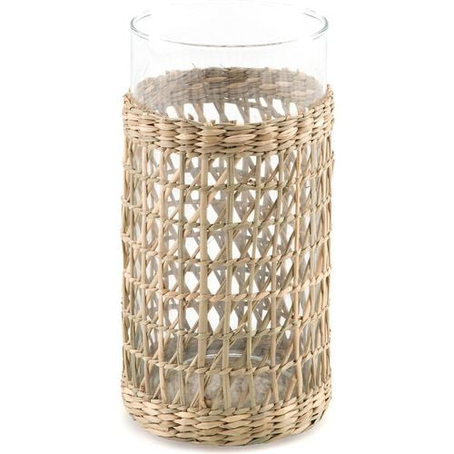 Kezia 20cm High Woven Straw and Glass Vase - LA REDOUTE INTERIEURS - Modalova