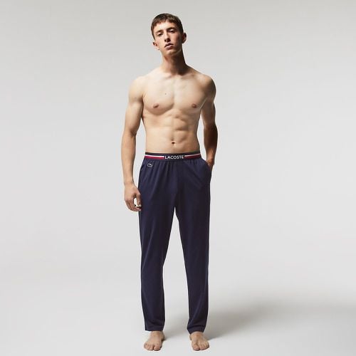 Cotton Pyjama Bottoms with Tricolour Waistband - Lacoste - Modalova