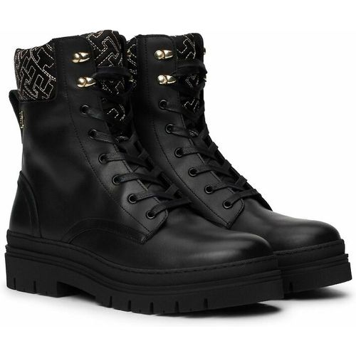 Leather Ankle Boots with Laces - Tommy Hilfiger - Modalova