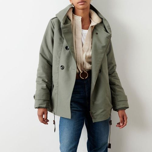 Sandison Double-Breasted Parka with Hood in Cotton Mix - SESSUN - Modalova