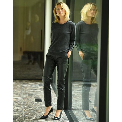 Leather Ankle Grazer Trousers, Length 26.5" - Anne weyburn - Modalova