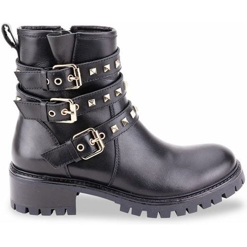 Zadig Leather Biker Boots with Buckles - LES TROPEZIENNES PAR M BELARBI - Modalova