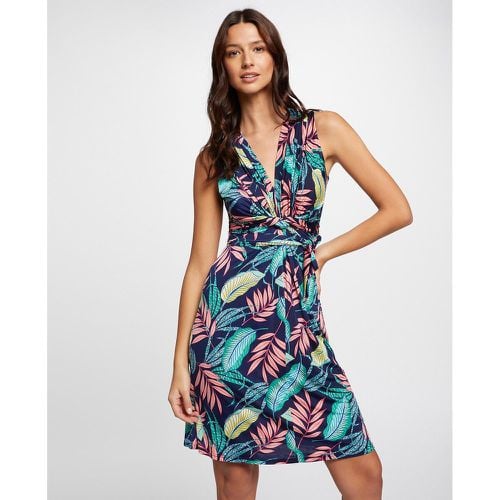 Fitted Mini Dress in Leaf Print - Morgan - Modalova