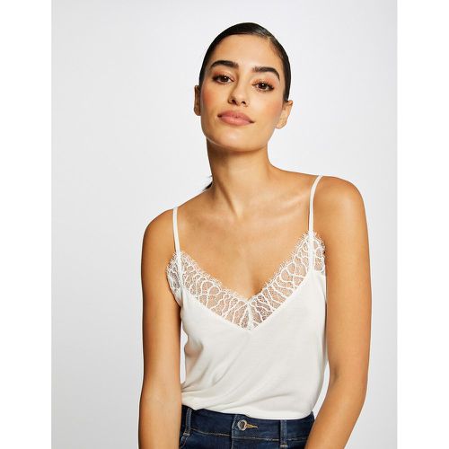 Shoestring Strap Cami with Lace - Morgan - Modalova