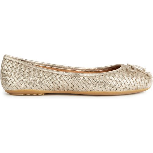 Palmaria Breathable Plaited Ballet Flats in Leather - Geox - Modalova