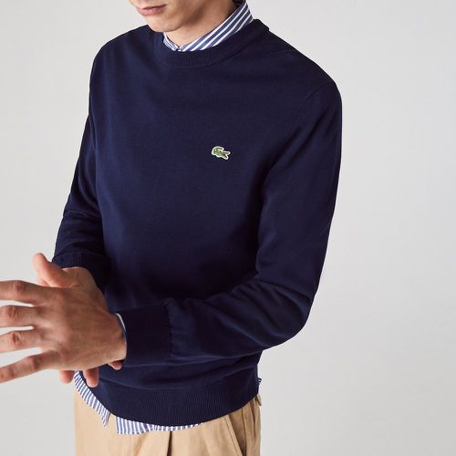 Embroidered Logo Jumper in Organic Cotton with Crew Neck - Lacoste - Modalova