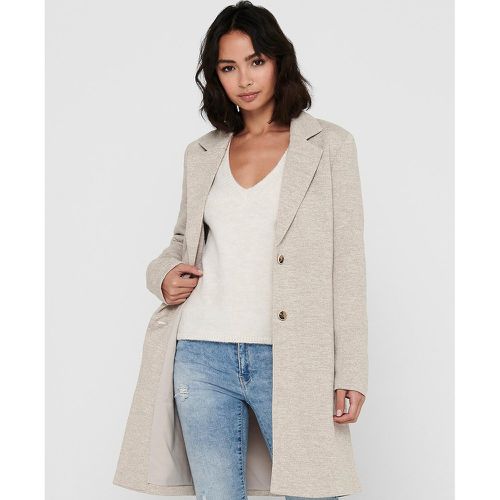 Mid-Length Straight Coat in Cotton Mix with Tailored Collar - Only - Modalova