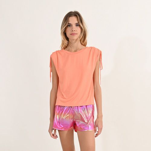 T-Shirt with Short Tie-Sleeves - LILI SIDONIO - Modalova