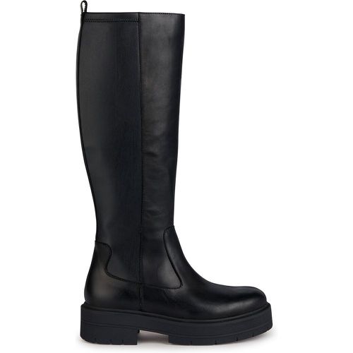 Spherica Breathable Knee-High Boots in Leather with Flat Heel - Geox - Modalova