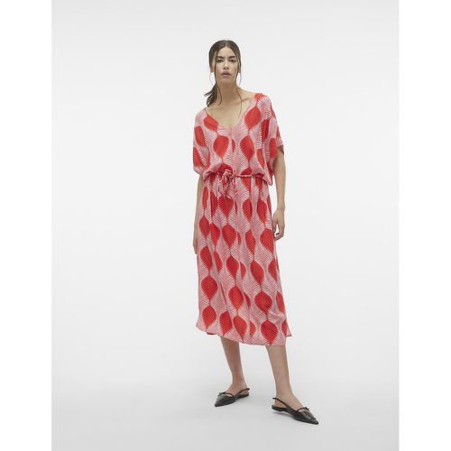 Printed Midi Dress in Loose Fit with Tie-Waist - Vero Moda - Modalova