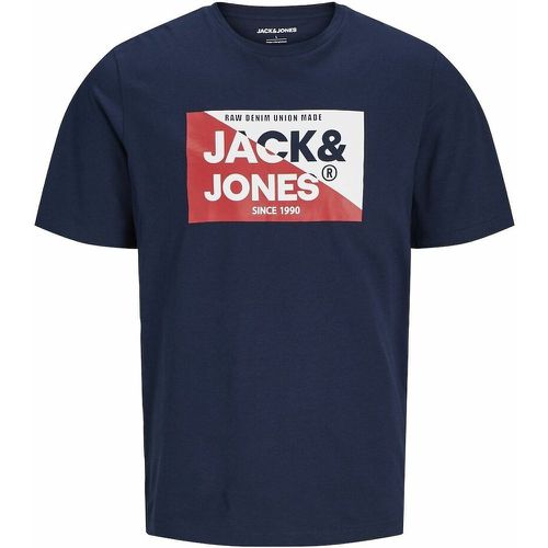 Logo Print Cotton T-Shirt with Crew Neck - jack & jones - Modalova