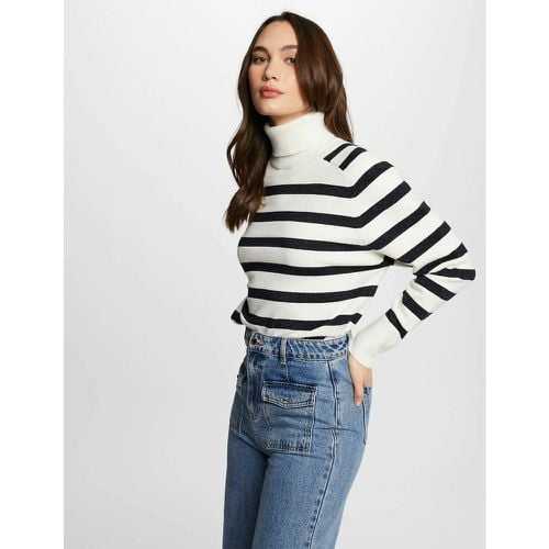 Breton Striped Turtleneck Jumper in Fine Knit - Morgan - Modalova