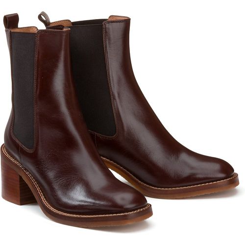 Leather Chelsea Boots with Block Heel - LA REDOUTE COLLECTIONS - Modalova