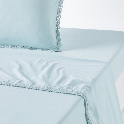 Alhambra Crochet Lace 100% Washed Cotton Flat Sheet - LA REDOUTE INTERIEURS - Modalova