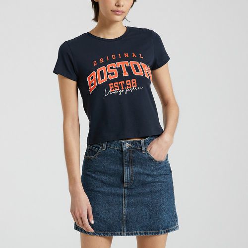 Logo Print Cropped T-Shirt in Cotton - Noisy May - Modalova