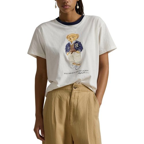 Cotton Polo Bear T-Shirt with Crew Neck and Short Sleeves - Polo Ralph Lauren - Modalova