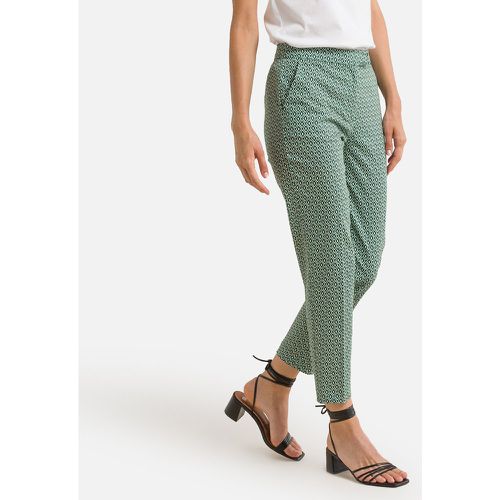 Ankle Grazer Peg Trousers in Graphic Print Cotton, Length 26.5" - Anne weyburn - Modalova