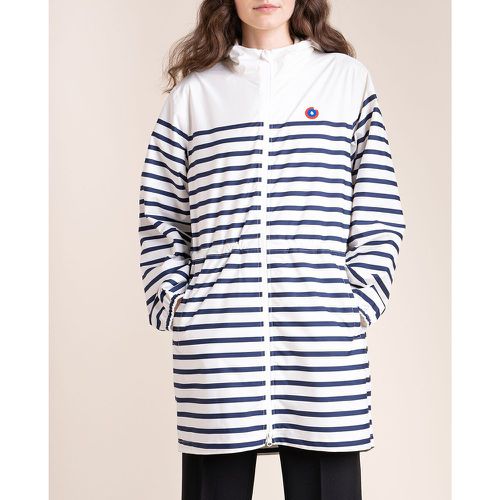 Amelot Breton Striped Windbreaker with Hood and Zip Fastening, Mid-Length - FLOTTE - Modalova